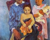 保罗 高更 : Tahitian Woman and Two Children